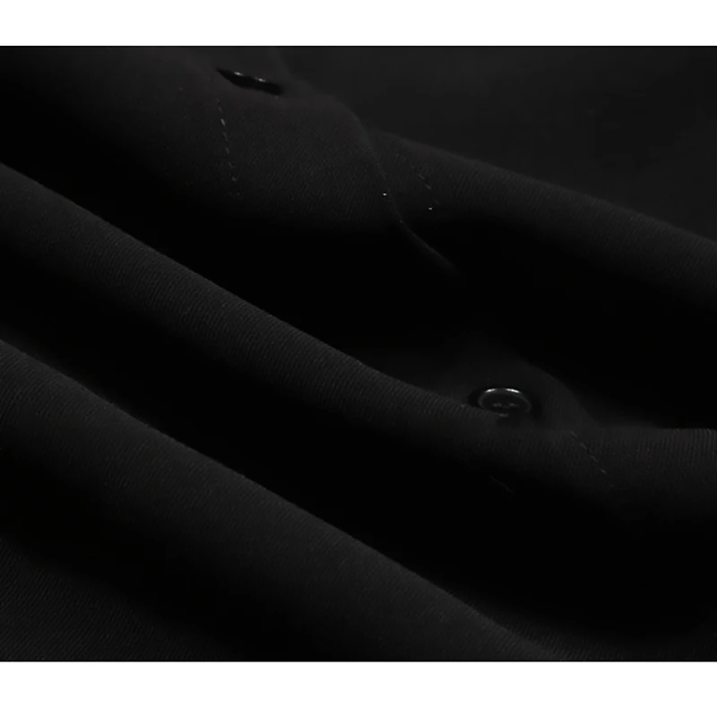 DEAT Новинка весна лето лацканы с длинным рукавом черный полые наши Повязки Рубашка мужская платье Женская мода Tide JU332