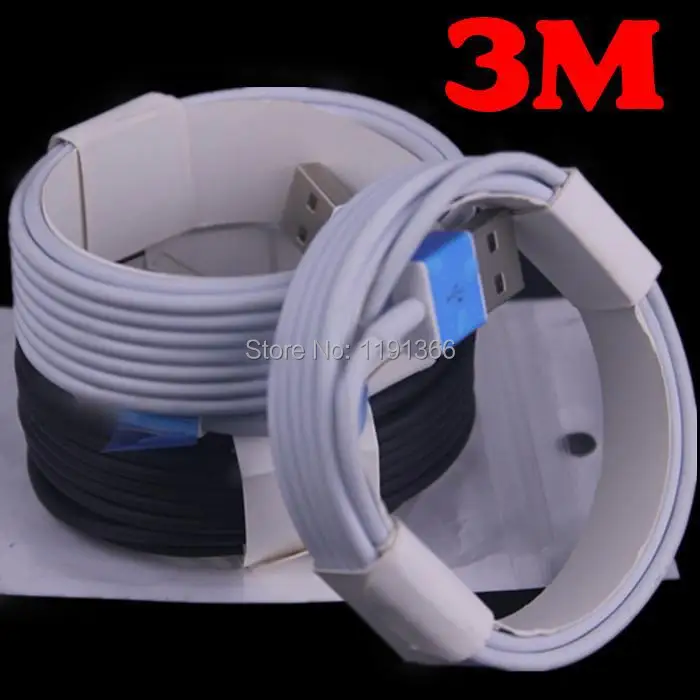 Free shipping 200pcs/lot 3M 2M 1M 8 pin Usb data sync charging cable for apple iphone 5 5s 6 6plus for ipad mini for ios 9