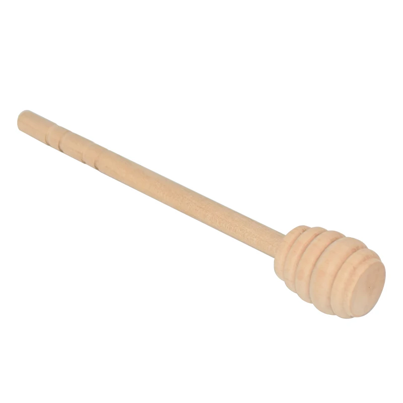 10Pcs Wooden Honey Jam Stick Wood Spoon Stir Bar for Mixing Splash Beekeeping Tool 14cm Bee Equipment Wholesale - Цвет: Светло-желтый