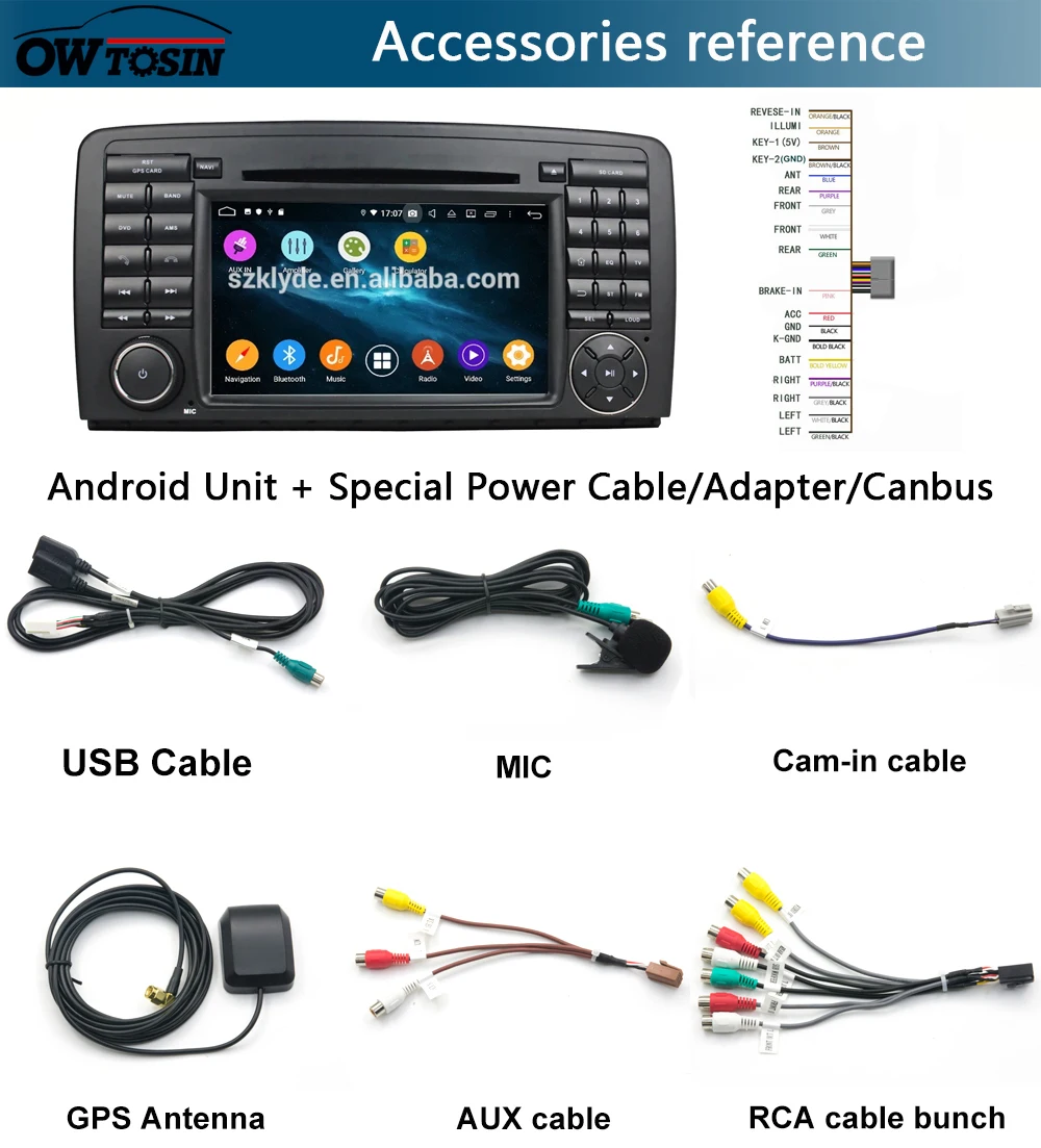 Cheap 7"IPS 8Core 4G+64G Android 9.0 Car DVD Player For Mercedes Benz R Class W251 W280 W300 W320 W350 GPS Radio DSP Parrot BT CarPlay 12