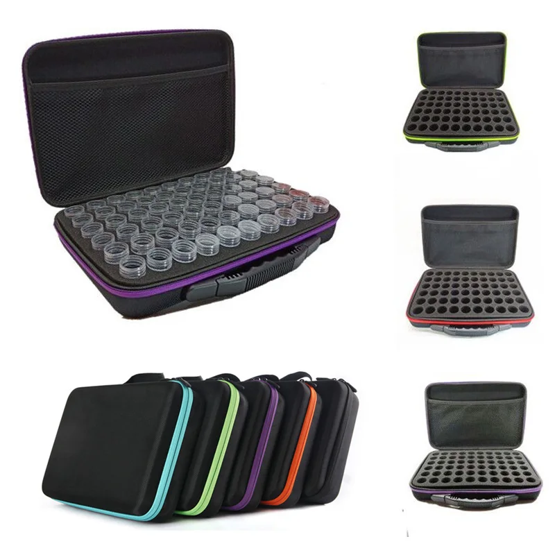 

MHD 60 bottles of diamond painting box Toolbox Storage box Suitcase Beauty nail oil small round bottle