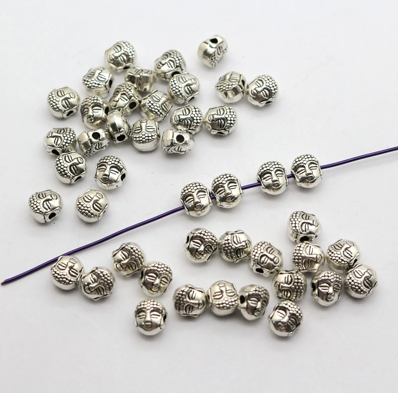 

Buddha Perforated Beads 7x7mm 20pcs/lot Zinc Alloy Jewelry Accessories Suitable for Making Necklaces