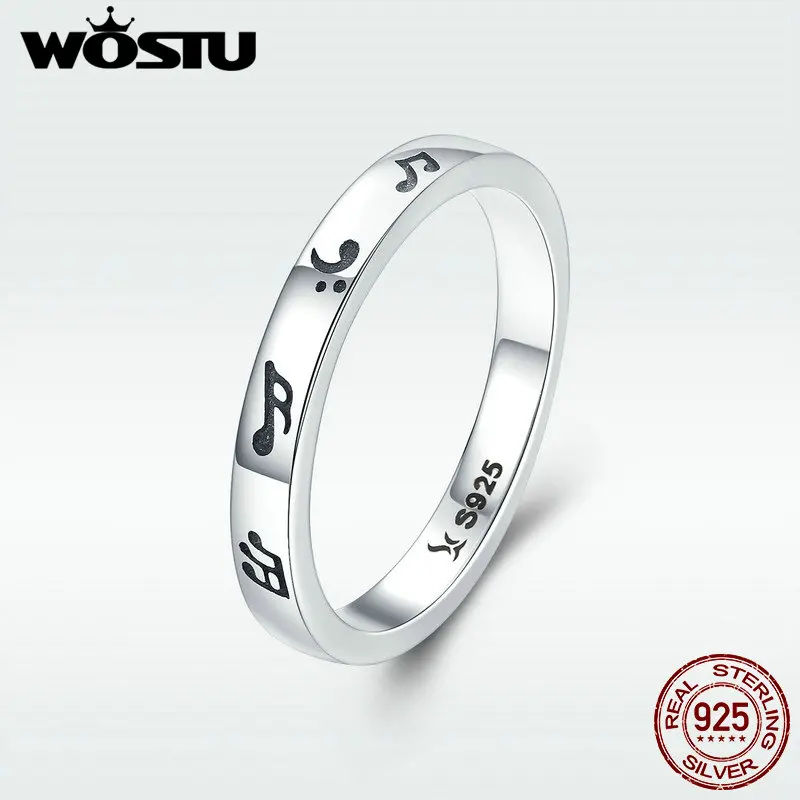 Женское романтическое кольцо WOSTU на палец из серебра 925 пробы с музыкальными