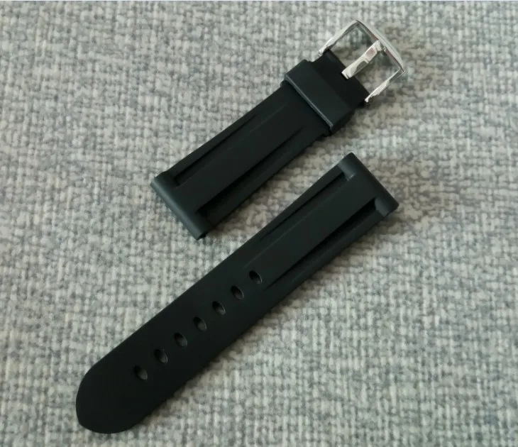 

24mm High quality Rubber watch strap with 316L Stainless steel Pin buckle 010A