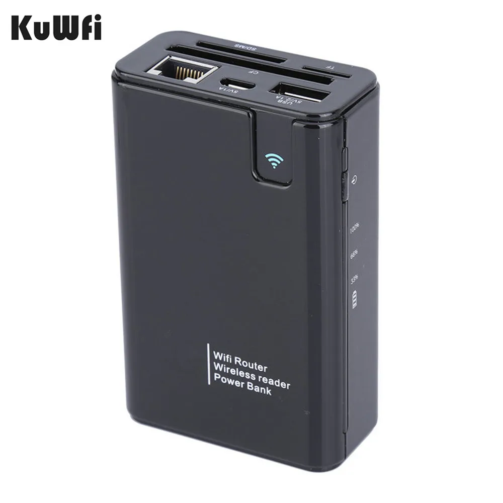 Wireless Card Reader USB Hub 3G Hotspot WiFi Router Repeater Power Bank 6000MAH RJ45 Port For Any Smartphone Tablet PC Laptop