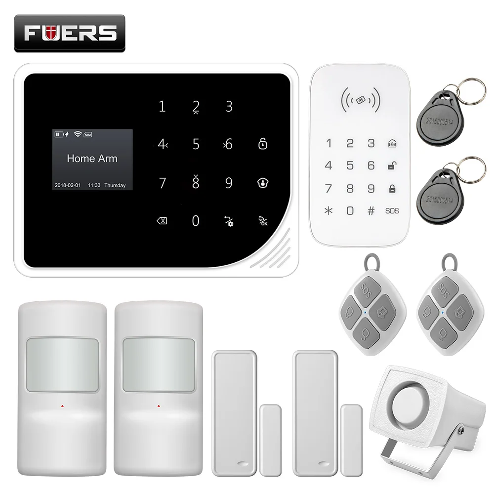 

FUERS S5 wireless Home Security Alarm System Russian Spanish English Dutch android app remote control alarm system Alarm