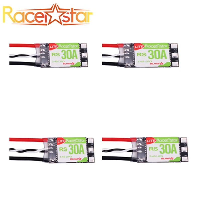 Новое поступление 4 шт. Racerstar RS30A Lite 30A Blheli_S BB1 2 4S бесщеточный ESC для FPV Racer RC моделей
