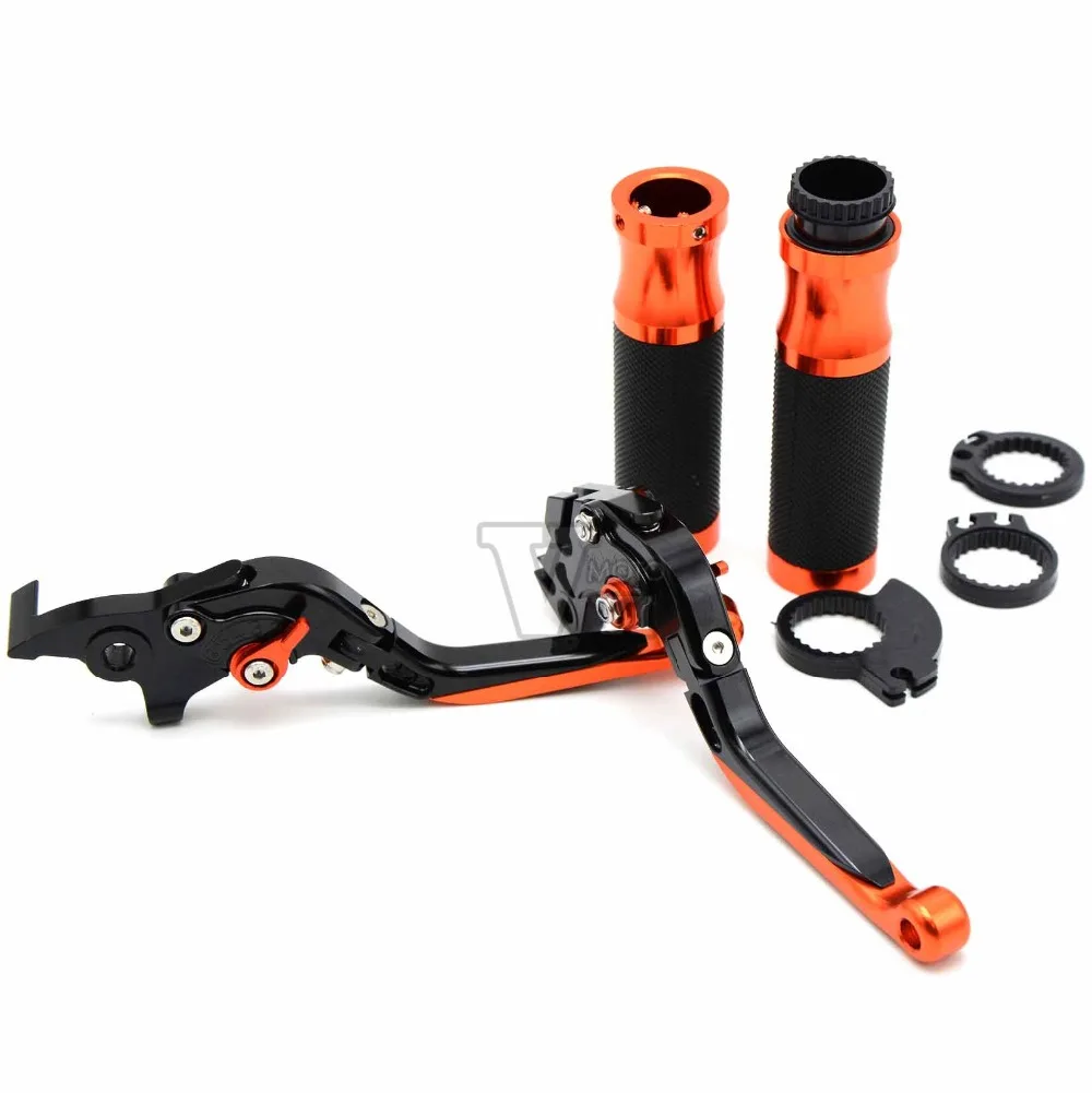 

CNC Motorcycle Folding Brake Clutch Levers &22mm Handlebar Hand Grips for KTM DUKE 390 200 125 RC 390 200 125  690 SMC/SMC-R