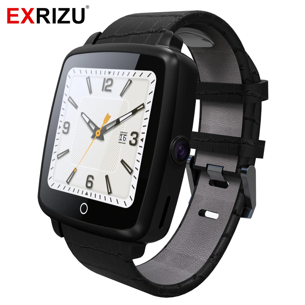 

Original EXRIZU U11C Smartwatch Leather Strap Support Nano SIM & TF Card Bluetooth Connected Smart Watch for iOS Android Phone