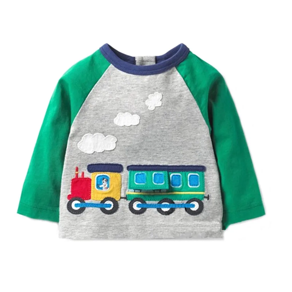 

TELOTUNY Autumn Winter Kids Sweatshirts ClothesChildren Kids Boys Girls Long Sleeved Cartoon Dinosaur Print Blouse Clothes Z0203