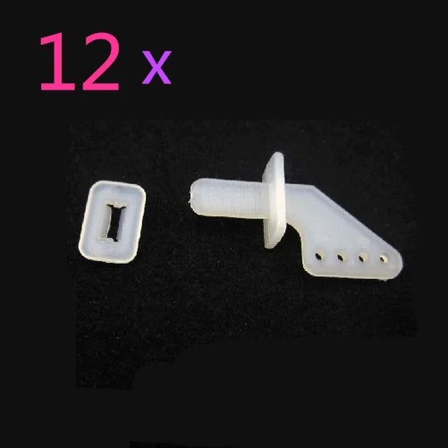 

12 sets Lock On Nylon Control Horns 21x11 mm (4 Hole) For RC Model Airplane Parts Remote Control Foam Electric KT Kit