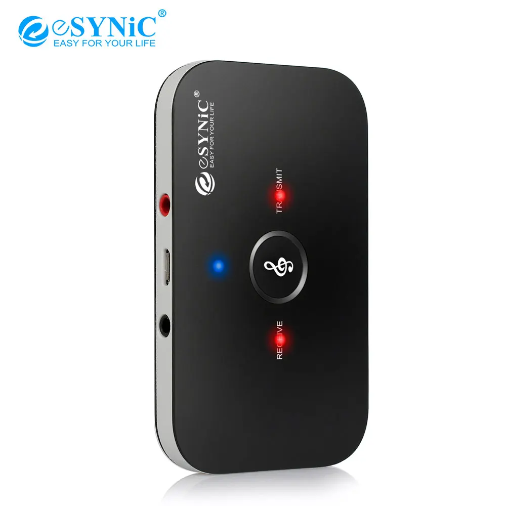 

ESYNIC 3.5mm Audio Wireless Bluetooth Transmitter Receiver 2 in 1 Adapter Stereo Audio for TV Car Speaker Music