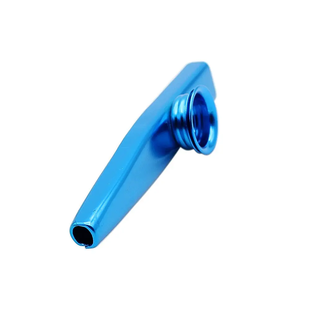 Kazoo алюминиевый сплав металл с 5 pcs подарки диафрагма для флейты для детей меломанов-синий
