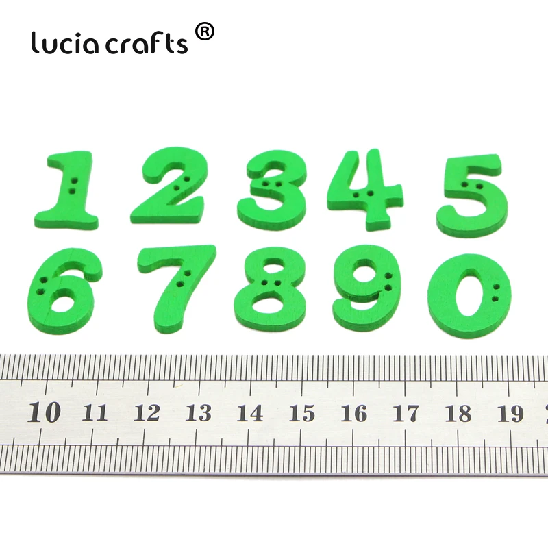 Lucia crafts, 100 шт./лот, 14-21 мм, с узором в виде цифр, пуговицы для шитья, 2 отверстия, сделай сам, ручная работа, аксессуары для скрапбукинга, E0213