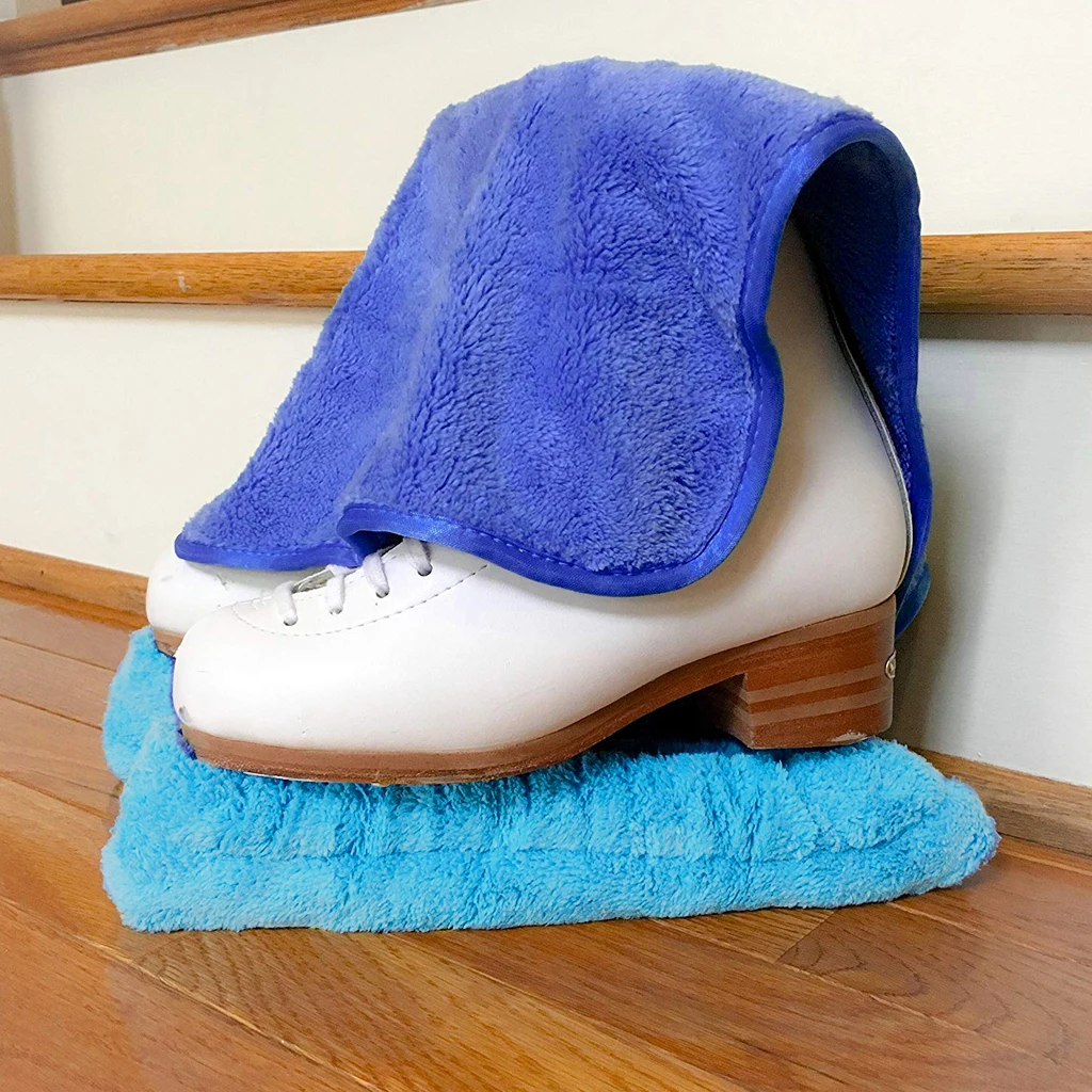Hockey Skate Guard Soaker Ice Figure Skating Blade Protector & Super Absorbent Cleaning Towel