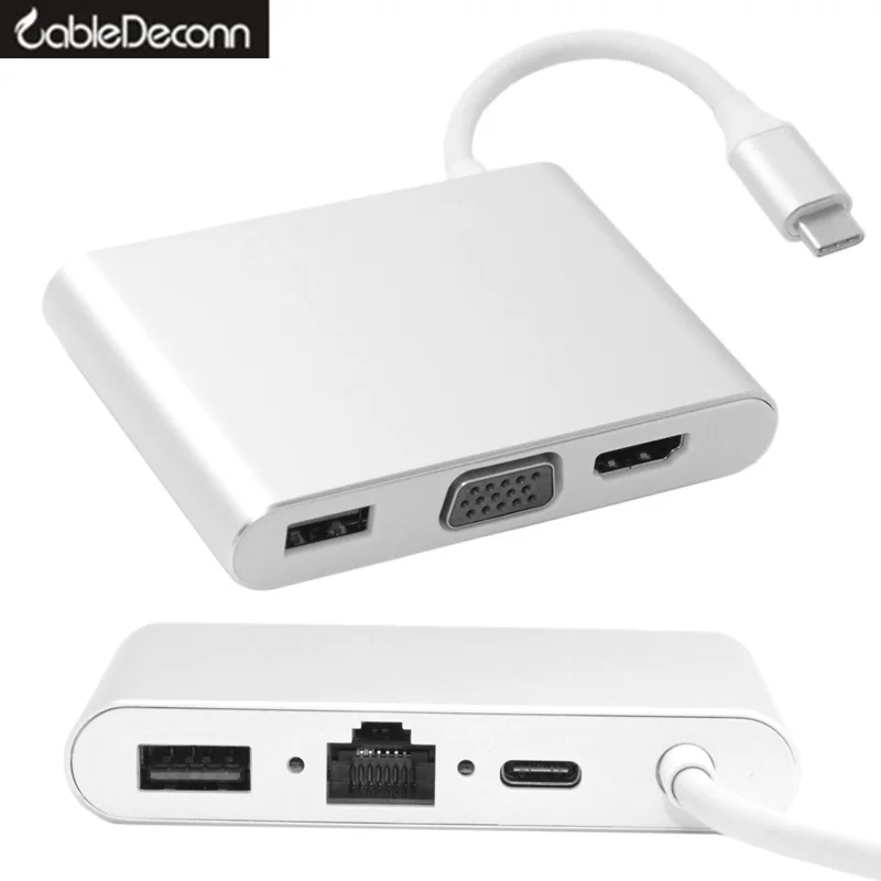 

thunderbolt 3 DOCK USB-C hub HDMI VGA ethernet RJ45 adapter usb Type C usb3.0 charge Multiport cable for Macbook PRO 2017 DELL
