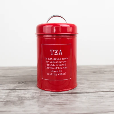 Нержавеющая сталь Герметичные банки для хранения чая Caddy двойная крышка канистра коробка сахара конфеты кофе еда Канистра закуска бак - Цвет: TEA red