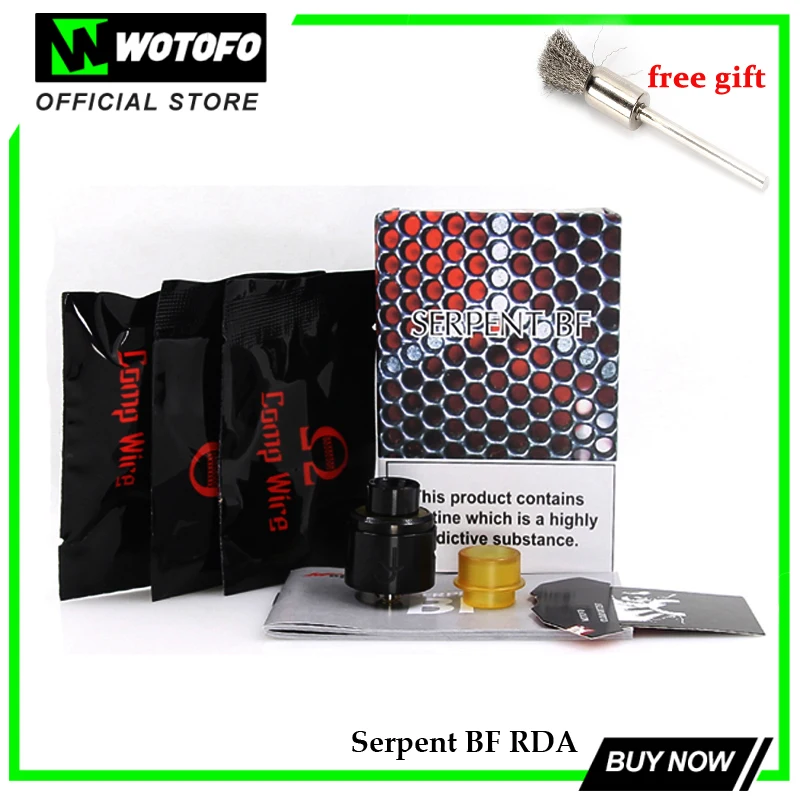 

Original WOTOFO Serpent BF RDA Tank 510 thread Rebuildable Dripper Atomizer Dual coil two post deck bottom feed RDA 22mm