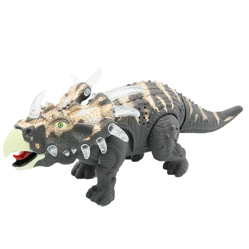 Nouveau jouet éducatif pour enfants 6632 36cm simulation jouet électrique marche tricératops dinosaure dragon avec éclairage son enfants jouet