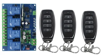 

12V 24V 36V 48V 4CH 30A RF Wireless Remote Control Relay Switch Security System Garage Doors Gate Electric Doors 3* remote