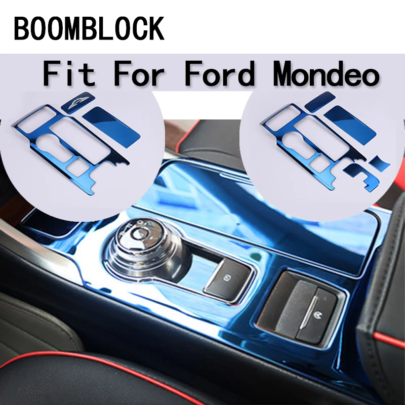 Blue Stainless Gear Shift Frame Cover Trim For Ford Fusion Mondeo 2017-2018