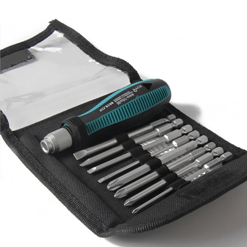 

9PCS Screwdriver Set 1/4" 6.35mm Phillips/Slotted Bits Magnetic Screwdriver Bits Set Multitool Home Appliances Repair Hand Tools