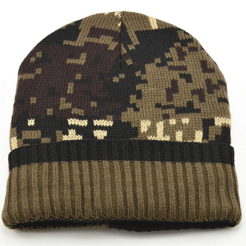 Утолщенная флисовая подкладка армейская камуфляжная шапка для мужчин охотничья зимняя шапка теплые шапочки зимние альпинистские рыболовные вязаные камуфляжные Лыжные шапки