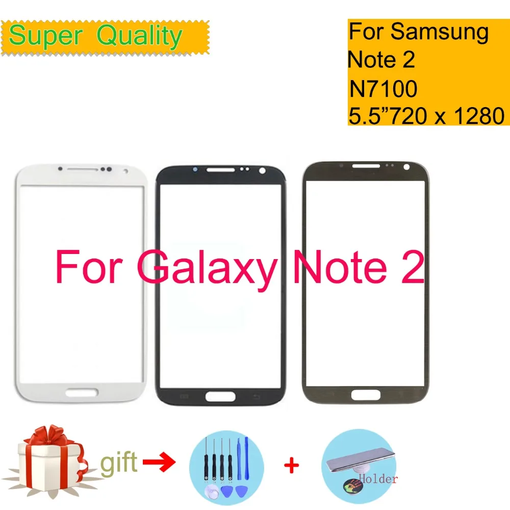 

For Samsung Galaxy Note 2 II N7100 N7105 Touch Screen Front Glass Panel TouchScreen LCD Outer Lens 5.5" Replacement