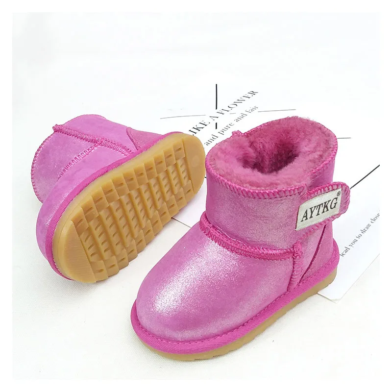 

Suitable for autumn and winter warm children's snow boots thick non-slip soft bottom Velcro for 1-6 boys and girls snow boots
