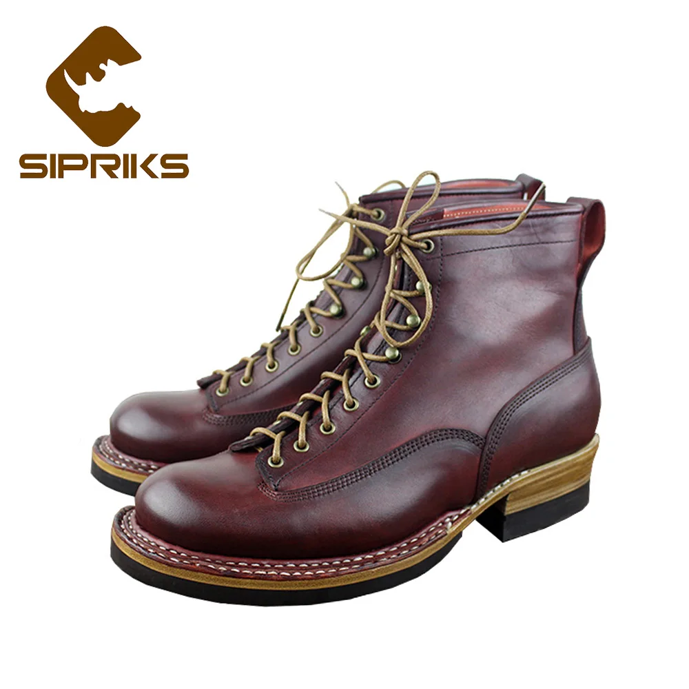 Sipriks Noorse Enkel Cowboy Laarzen Italiaanse Custom Goodyear Welted  Laarzen Voor Mannen Lederen Zool Met Dikke Rubberen Ronde Neus  Schoenen|Eenvoudige Laarzen| - AliExpress