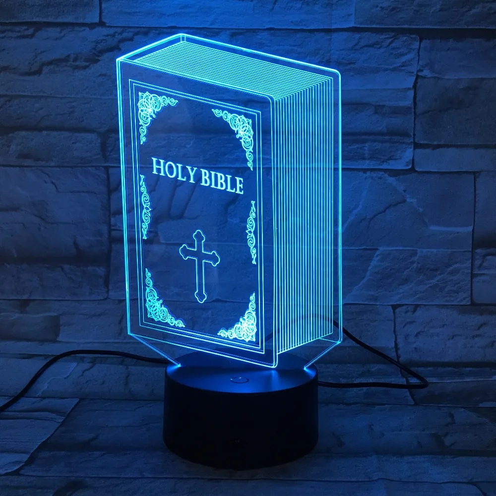 Generic Jesus Christ Cross USB 3D LED Night Light Gifts Desk Table Lamp