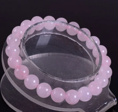 

430 Beautiful 8mm Rose Quartz Round Beads Stretchy Bracelet Bangle