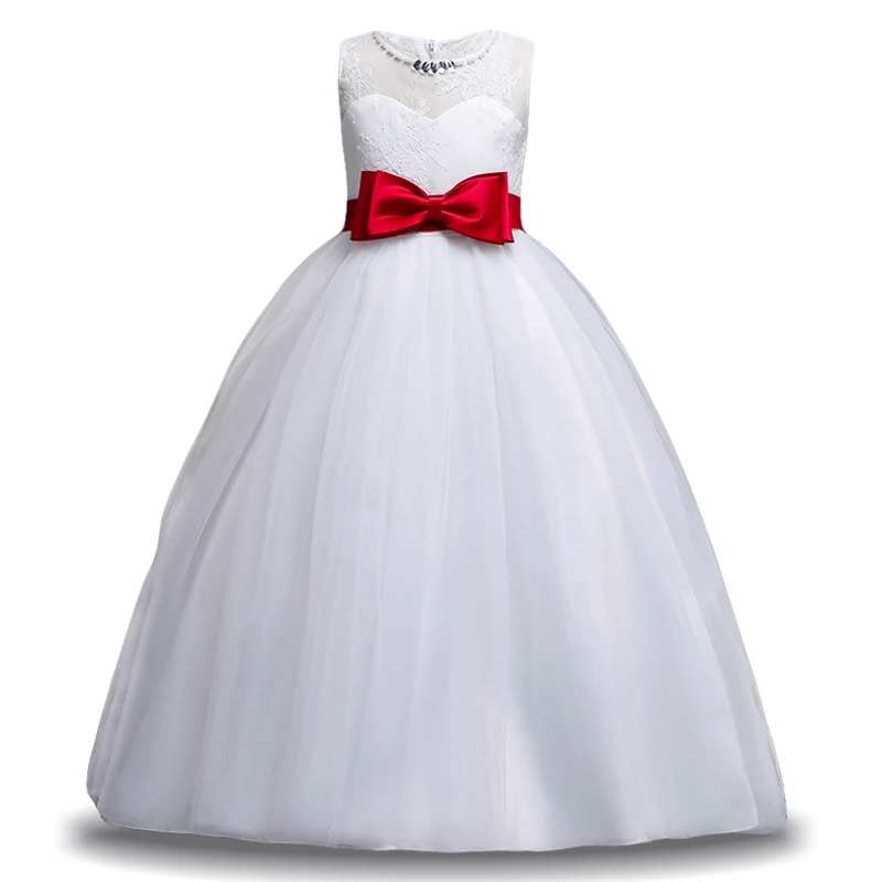 Элегантное вечернее платье для девочек; платье принцессы для дня рождения; Детские платья подружки невесты для свадебной вечеринки; Одежда для девочек; От 3 до 14 лет - Цвет: Red