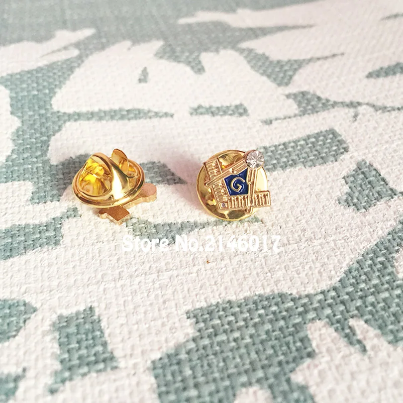

10pcs Square and Compass G with Rhinestone Enamel Pin Brooches Masonry Metal Badge 11mm Small Masonic Free Masons Lapel Pins
