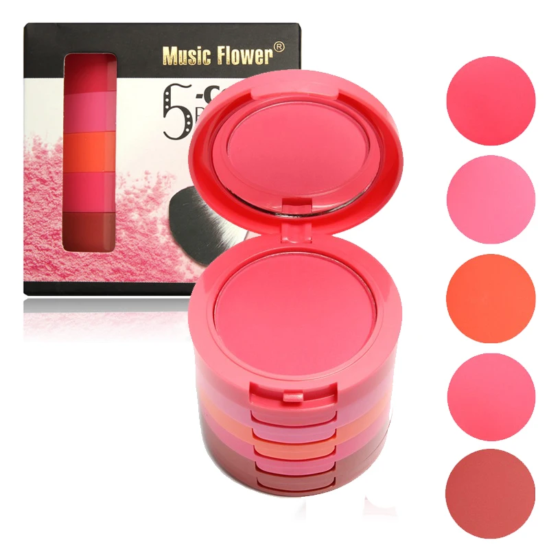 Музыка Flowe Румяна минерализирует Палитры 1 шт. 5 цветов er Макияж матовые и изящные