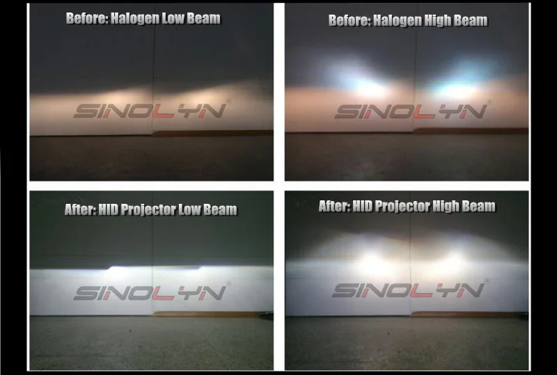 Lente do Farol Kit para h7 Sinolyn Anjo Olhos Bi-xenon Lente 2.5 Projetor h1 Hid Halo Diabo h4 Carros Acessórios Retrofit Estilo 6 kit para h7 h4 carros acessórios retrofit estilo