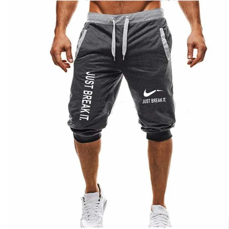 

brand new Mens gym shorts Run jogging sports Fitness bodybuilding Sweatpants male workout training Brand Knee Length short pant