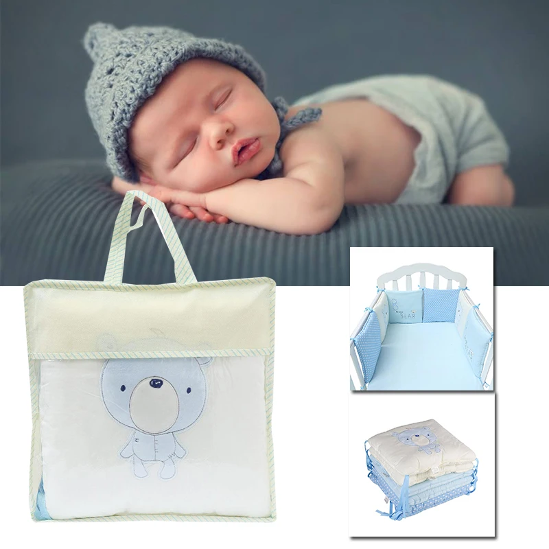 6 шт./компл. Удобная изящная одежда для младенца Хлопок бампер кровать протектор детские постельные принадлежности