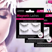 MB 2 пары магнитных ресниц с 4 магнитами ручной работы 3D/6D магнитные ресницы натуральные накладные ресницы из норки магнит ресниц с подарочной коробкой