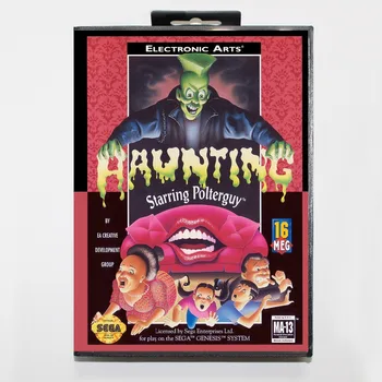 

16 bit Sega MD game Cartridge with Retail box - Haunting Starring Polterguy game card for Megadrive for Genesis system