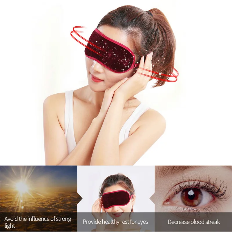 

Fashion Soft Tourmaline Eye Mask Shade Nap Cover Blindfold Improve Sleeping Mask adjustable head belt Infrared Magnet Mask S46