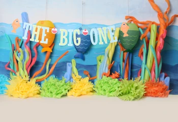 

HUAYI Birthday party decorations sea theme photography backdrops background photo newborn props baby thin vinyl XT-6171