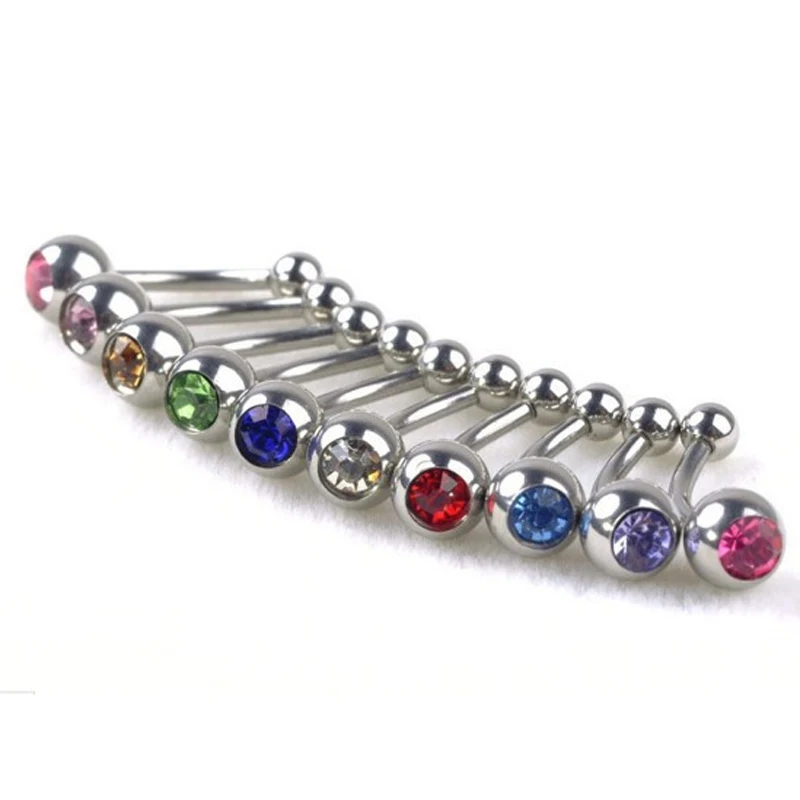 10 Pcs/Lot Mixed Stripes Ball Button Barbell Bar Belly Navel Ring Body