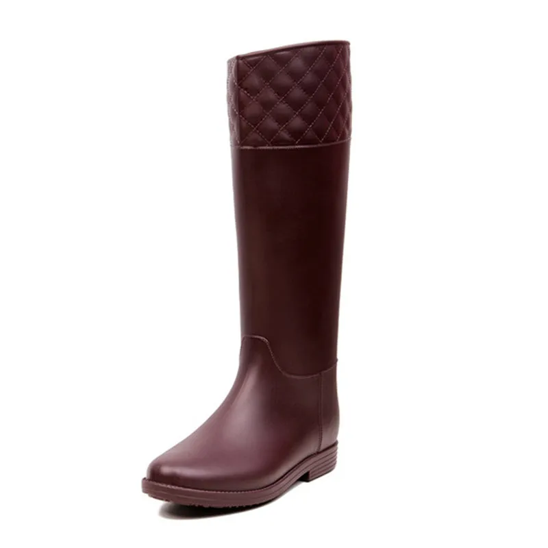 

Autumn Rain Boots Women Knee High Boots Waterproof Rubber Shoes Casual Martin Boots Flat Platform Boot Ladies Shoes Botas Mujer