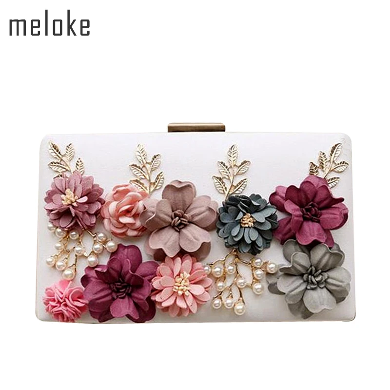 

2023 Fashion Women Flowers Evening Bags Brand Pearl Dinner Clutch Wallets Wedding Party Bags Drop Shipping MN456