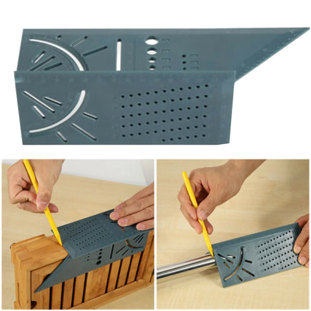 

45 90 Degrees Angle Ruler Positioning Woodworking Clear Scale DIY Measuring ABS Lightweight Portable Precise Professional