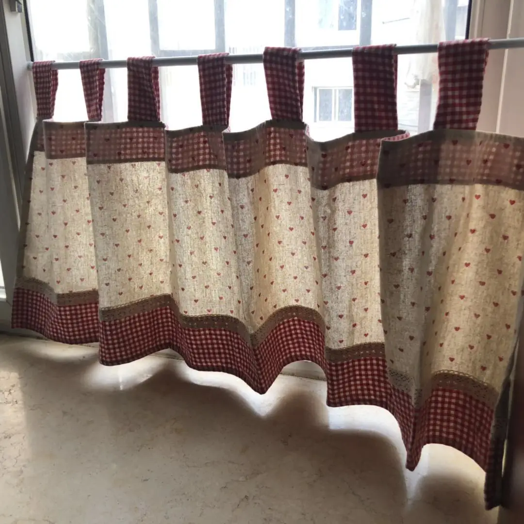 Шторы из хлопка и льна в японском корейском стиле с Красной сеткой|the curtain|finished