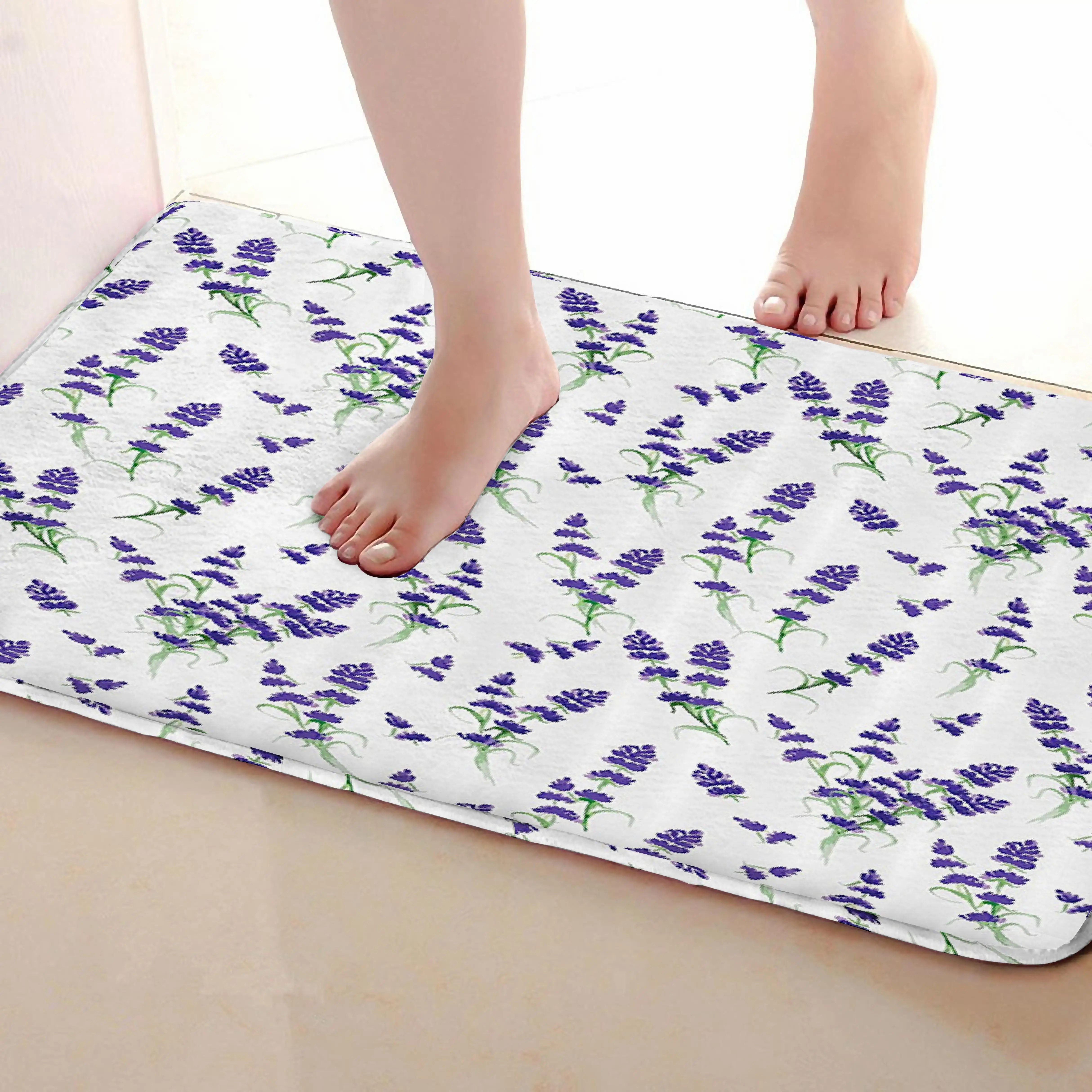Lavender Style Outdoor Mats,Funny Anti skid Bath Mat, Doormats,Door