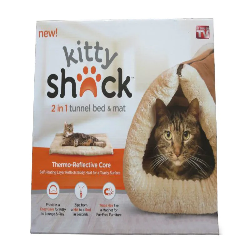 Kitty Shack 2 в 1 кровать-туннель коврик для кошки уютная собака кошка щенок теплый спальный мешок для животных аксессуары