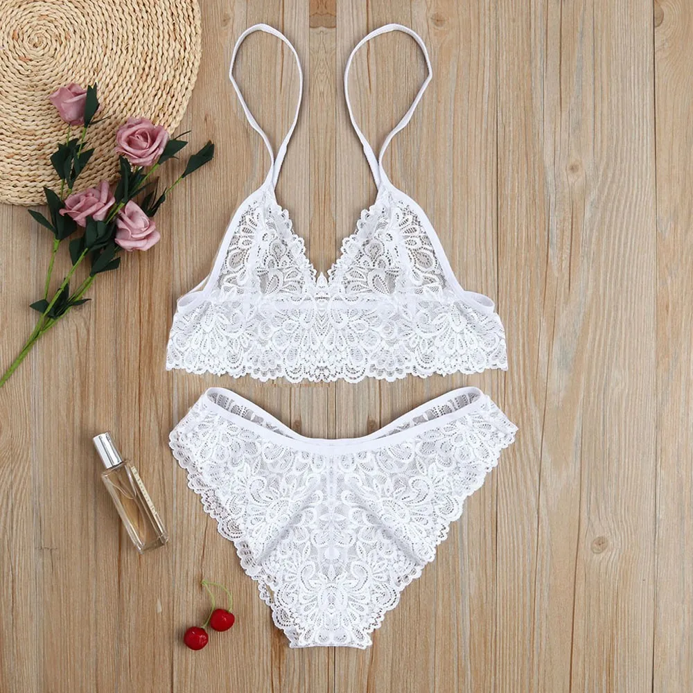 

CHAMSGEND Women Girl Tempting Lace Bra Lingerie Underwear Bodysuit Sleepwear Show You Sexy Shoulders Dec12